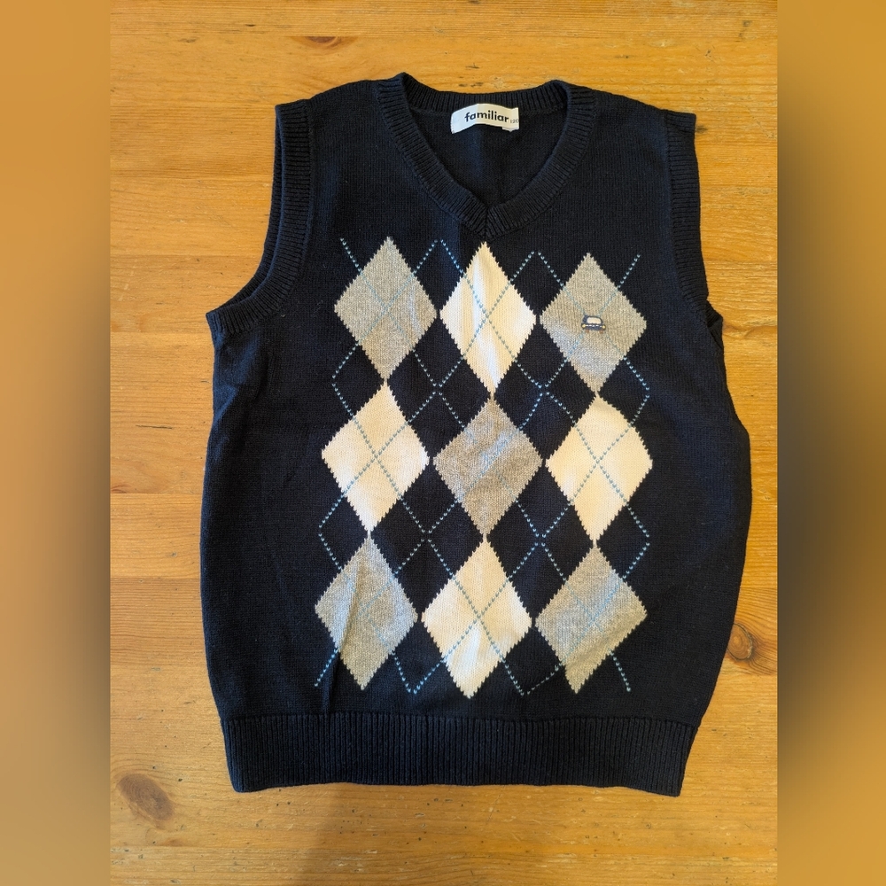 Navy Argyle Sweater Vest